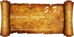 Stenczel Toszka névjegykártya